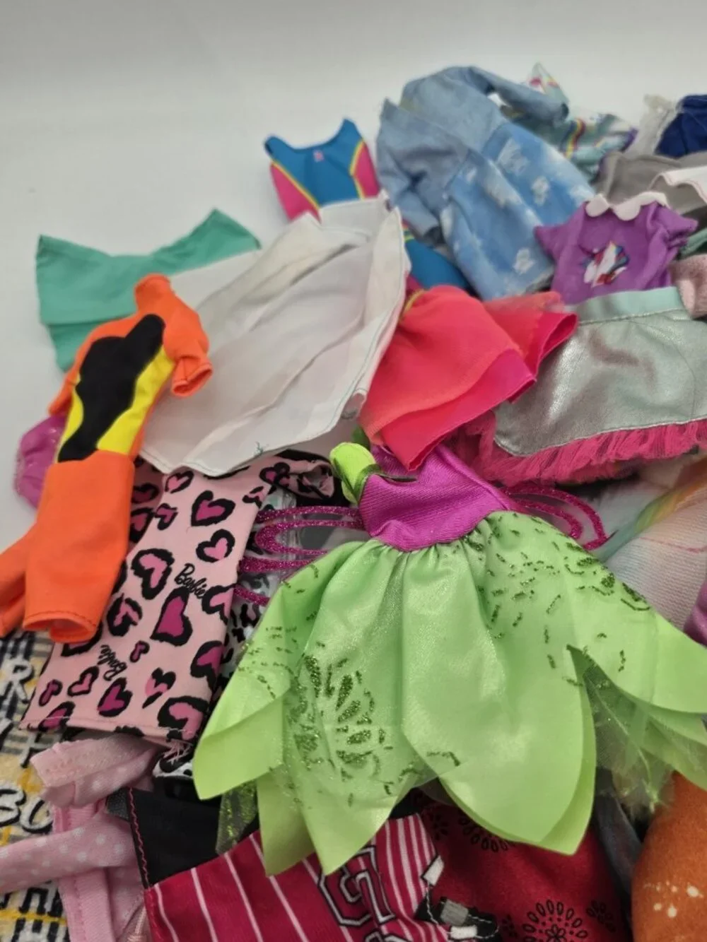 Barbie & Rainbow High Doll Clothing Lot of 65 Mixed Clothes Dress Tops
